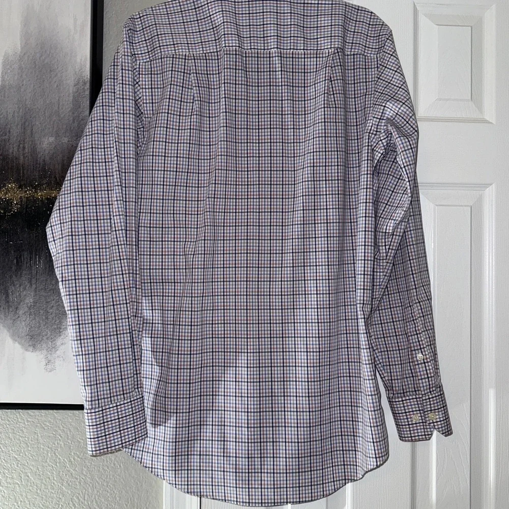 Blue and White Casual Gingham Button Down Shirt - Picture 6 of 6